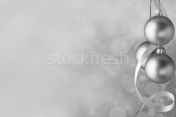 Silver Christmas Bauble Background Stock photo © frannyanne