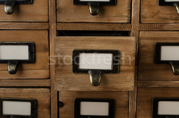 Opened Card Index Drawer Stock photo © frannyanne