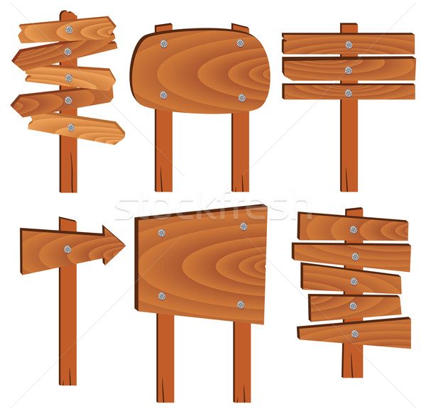 vector wooden signs and elements  Stock photo © freesoulproduction