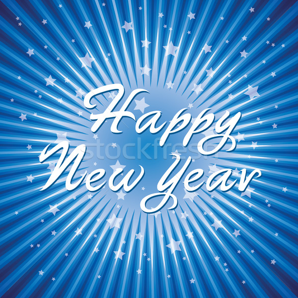 vector abstract happy new year background with radial star burst Stock photo © freesoulproduction