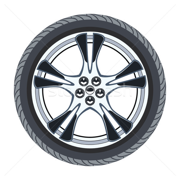 Vetor carro pneu liga roda isolado Foto stock © freesoulproduction