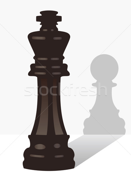 Vector rey del ajedrez sombra peón fondo ajedrez Foto stock © freesoulproduction