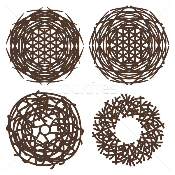 vector symbols of bird nests Stock photo © freesoulproduction