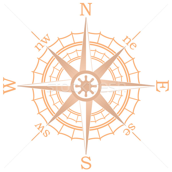 vector illustration of brown sailing compass Stock photo © freesoulproduction