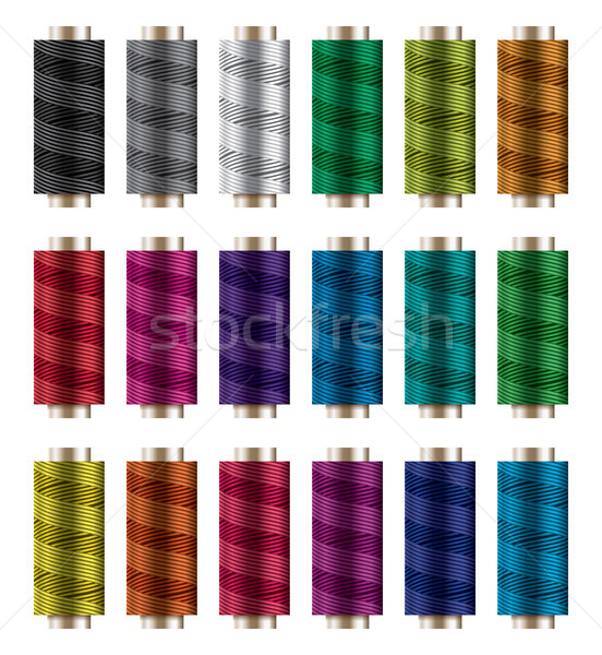 Vektor Set farbenreich Thread isoliert weiß Stock foto © freesoulproduction
