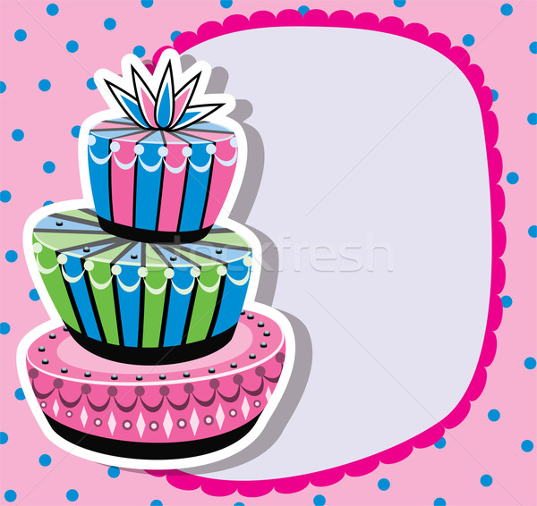 Gâteau d'anniversaire espace de copie vecteur carte papier alimentaire [[stock_photo]] © freesoulproduction