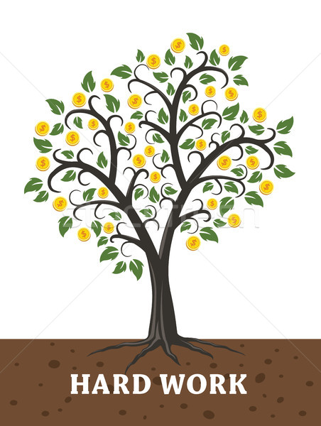 вектора Денежное дерево монетами плодов Сток-фото © freesoulproduction