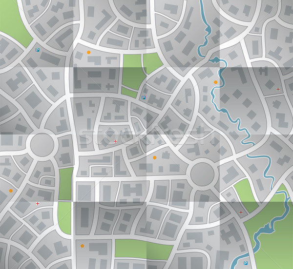 vector paper city map with folds Stock photo © freesoulproduction