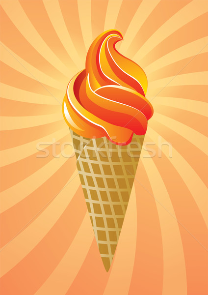 Stockfoto: Vector · icecream · kegel · retro · voedsel · gelukkig