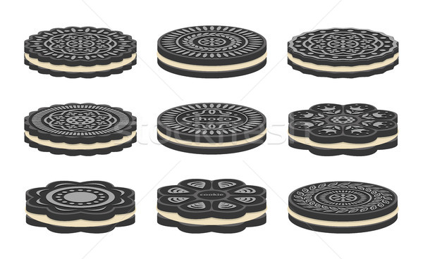 vector set of oreo cookie icons Stock photo © freesoulproduction