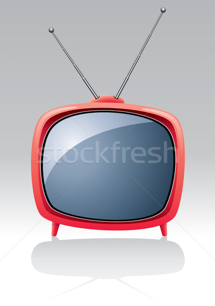 vector red retro tv set  Stock photo © freesoulproduction