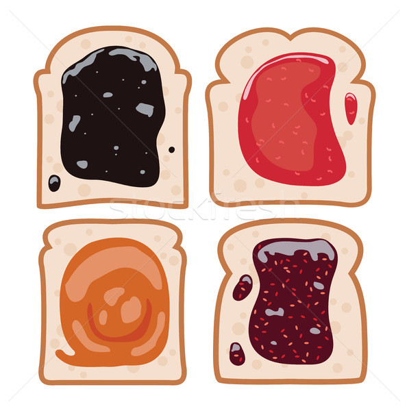 vector set of white toast bread  Stock photo © freesoulproduction