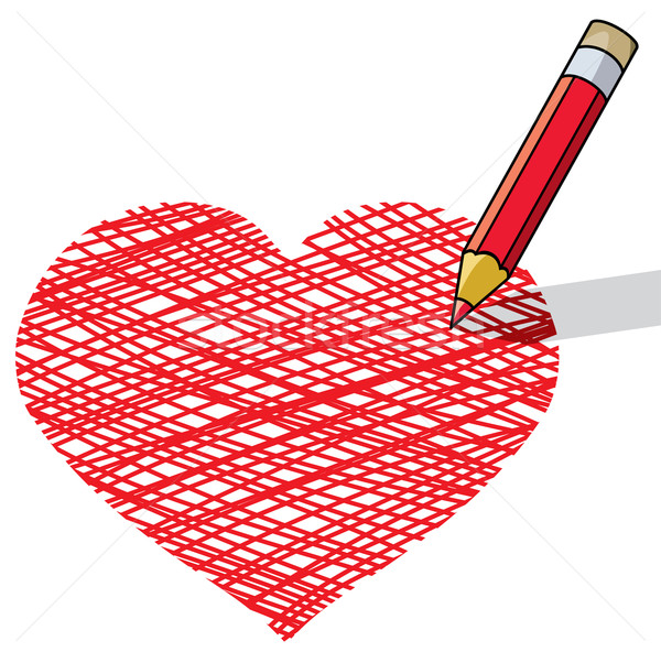 pencil draws a heart Stock photo © freesoulproduction