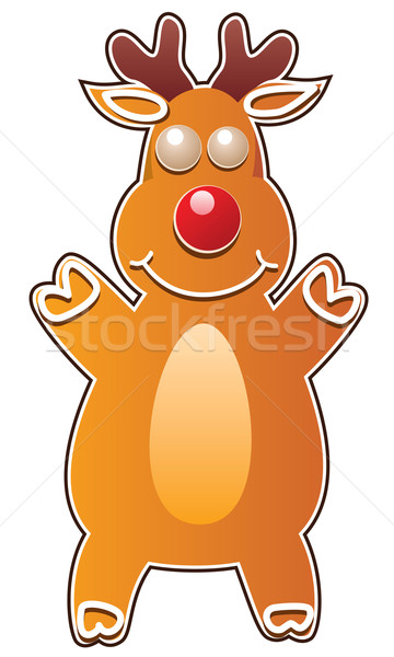 vector gingerbread cookie in the shape of rudolph deer Stock photo © freesoulproduction