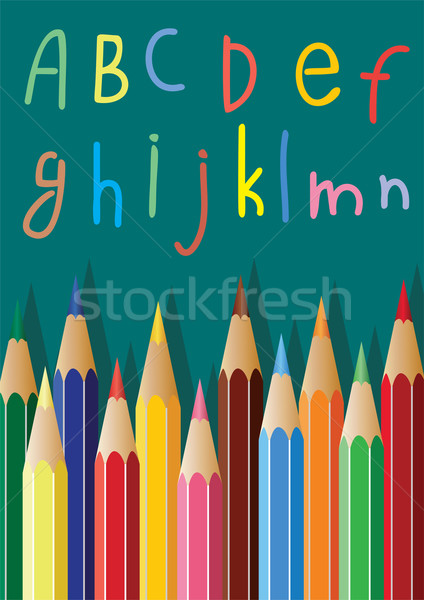 vector colored pencils and alphabet letters Stock photo © freesoulproduction