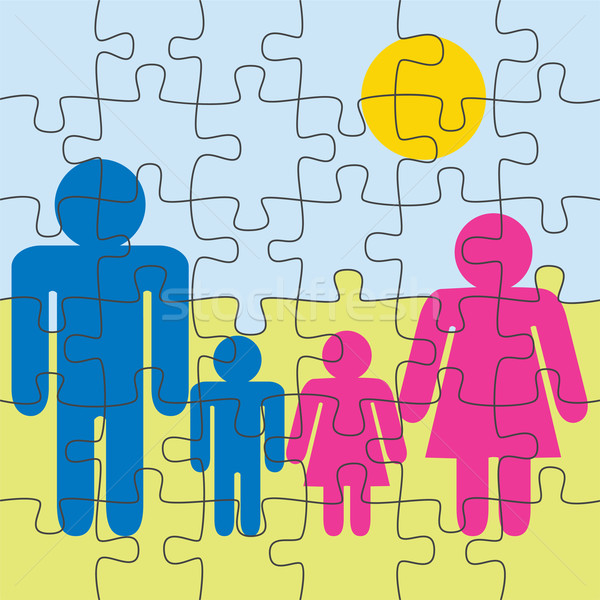 vector family puzzle game background Stock photo © freesoulproduction