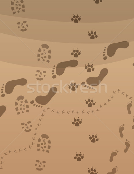 vector foot prints on the sand Stock photo © freesoulproduction