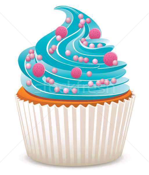 vector blue cupcake with sprinkles Stock photo © freesoulproduction