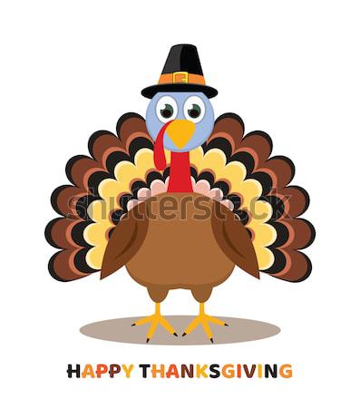 vector turkey card for thanksgiving day Stock photo © freesoulproduction