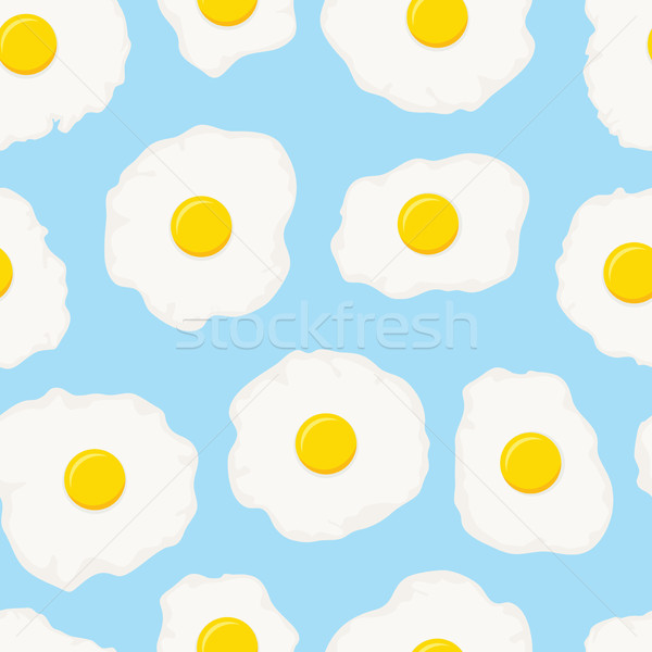 vector seamless breakfast pattern with fried eggs Stock photo © freesoulproduction