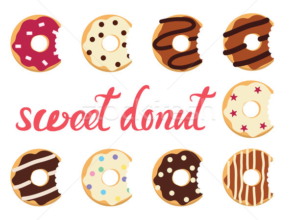 vector glazed colorful donuts Stock photo © freesoulproduction