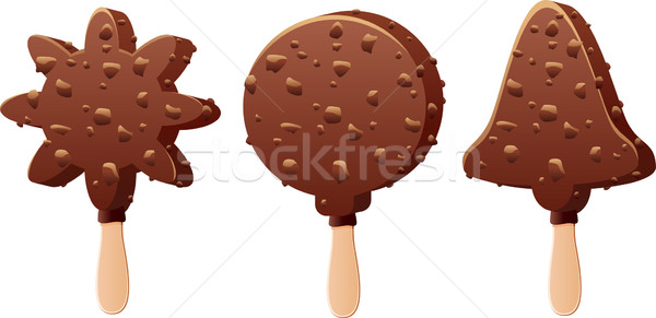 Stockfoto: Vector · ingesteld · chocolade · voedsel