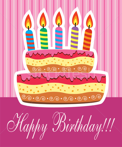Stock photo: vector birthday cake 