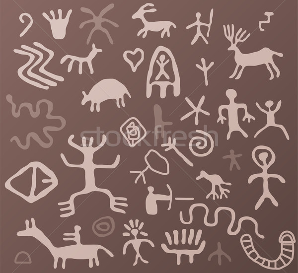 vector ancient petroglyphs Stock photo © freesoulproduction