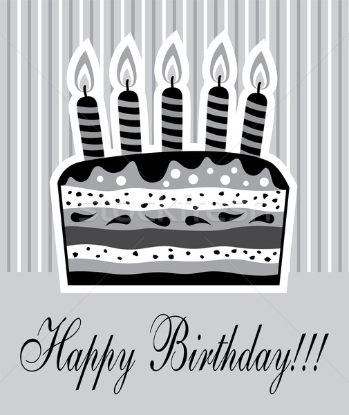 ベクトル 誕生日ケーキ キャンドル 幸せ ケーキ 楽しい ストックフォト © freesoulproduction