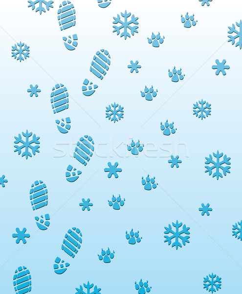 vector foot prints on the snow Stock photo © freesoulproduction