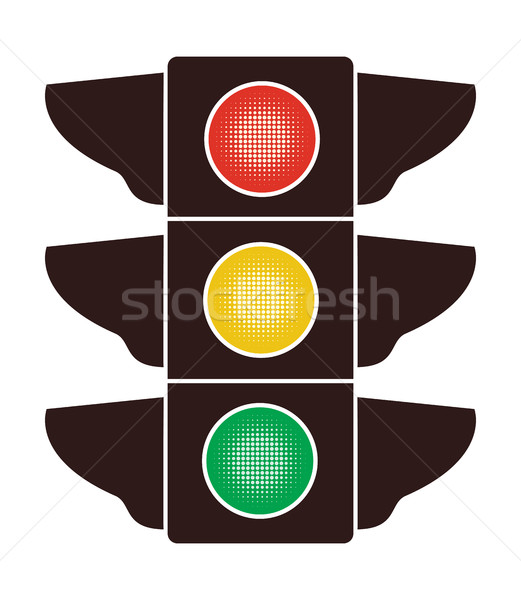 Foto stock: Vector · icono · semáforo · calle · arte · carretera