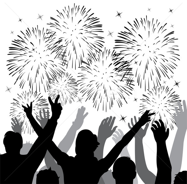 desenho de silhueta de fogo de artifício 15268692 PNG