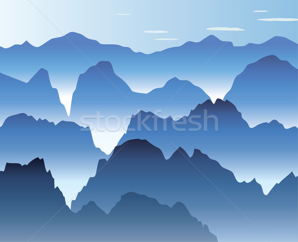 blue morning mist in the mountains Stock photo © freesoulproduction