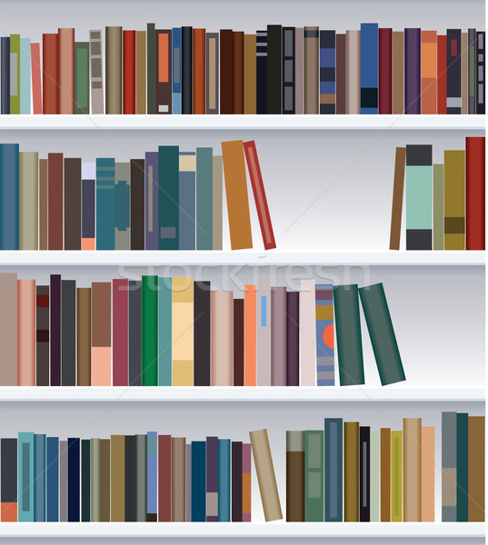 [[stock_photo]]: Vecteur · modernes · étagère · à · livres · bureau · design · vert