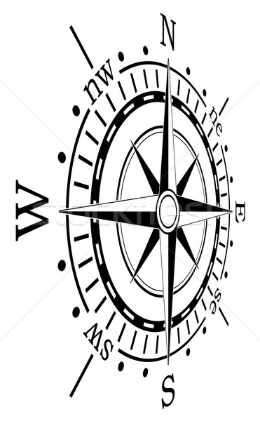 Stock photo: vector black compass