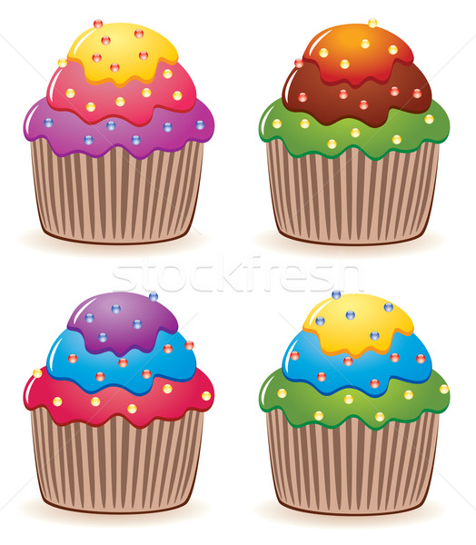 vector colorful cupcakes Stock photo © freesoulproduction