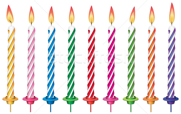 Vecteur coloré bougies d'anniversaire fête heureux [[stock_photo]] © freesoulproduction