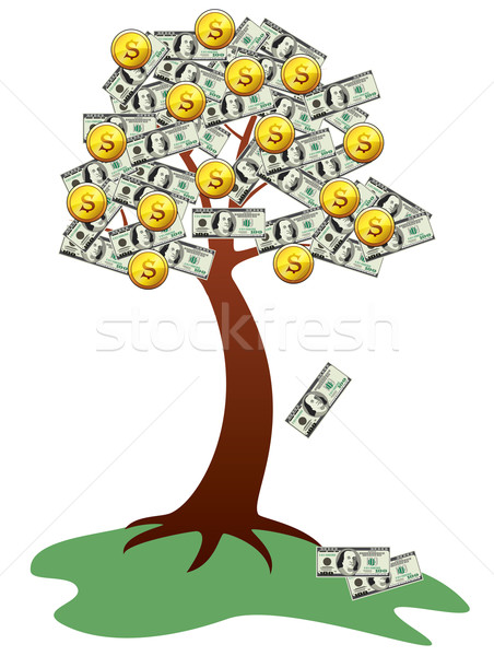 Денежное дерево плодов листьев вектора бизнеса деньги Сток-фото © freesoulproduction