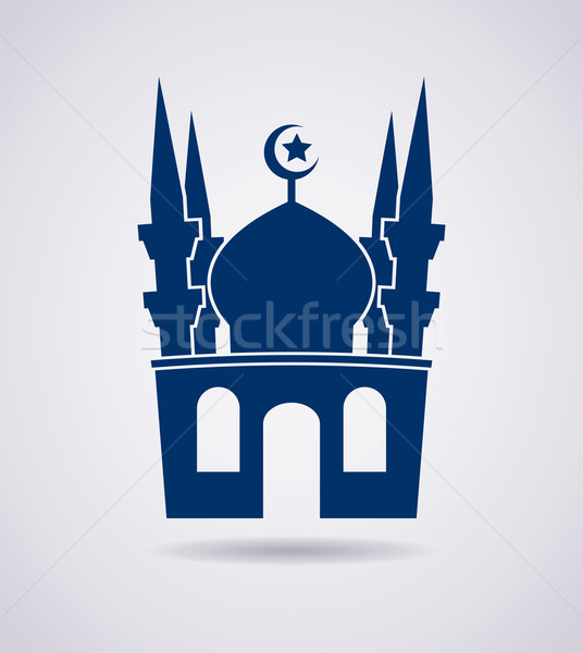 Vektor iszlám mecset ikon szimbólum kék Stock fotó © freesoulproduction
