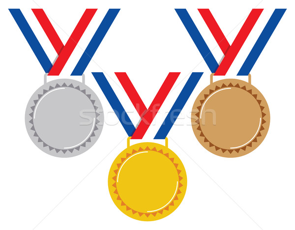 vector set of gold, silver and bronze medals Stock photo © freesoulproduction