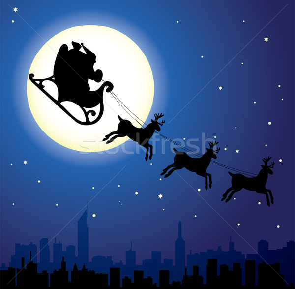 vector holiday background with santa Stock photo © freesoulproduction