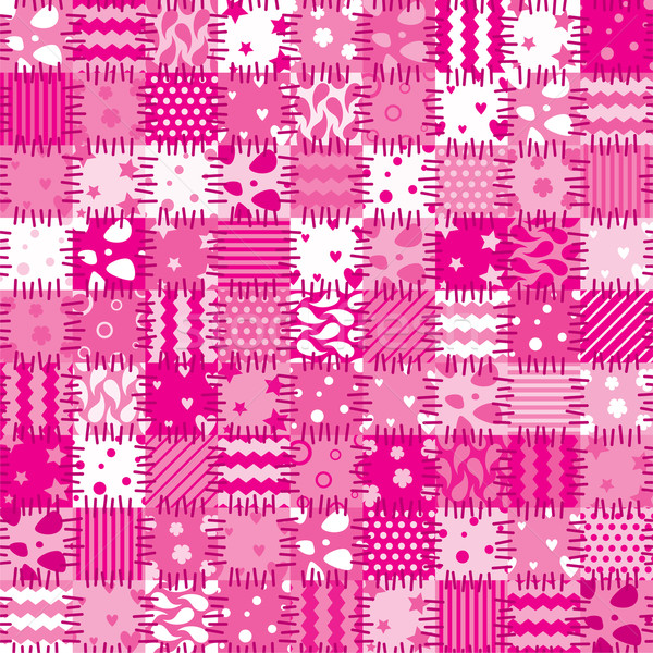 vector pink patchwork art background  Stock photo © freesoulproduction
