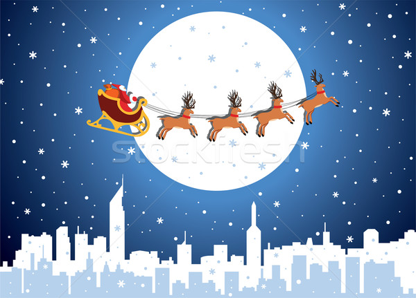 Stock photo: vector holiday background with santa