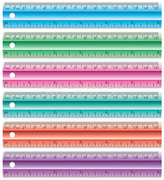 vector set of colorful rulers Stock photo © freesoulproduction