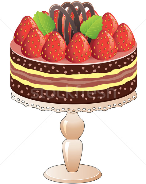 cake  with strawberry and chocolate Stock photo © freesoulproduction