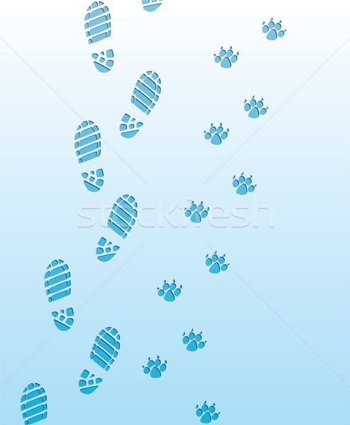 vector foot prints  on the snow Stock photo © freesoulproduction