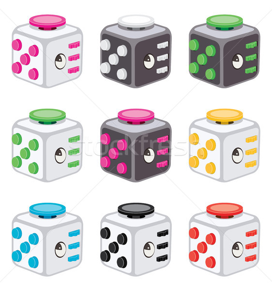 vector colorful icons of fidget cubes Stock photo © freesoulproduction