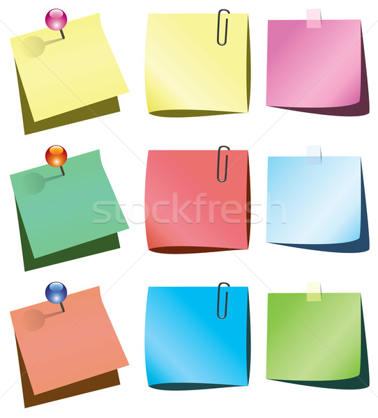 Stock photo: vector paper notes 