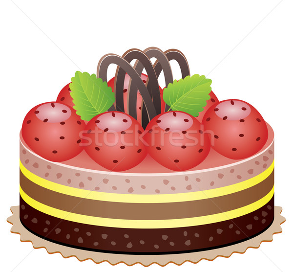 vector cake with strawberry  Stock photo © freesoulproduction