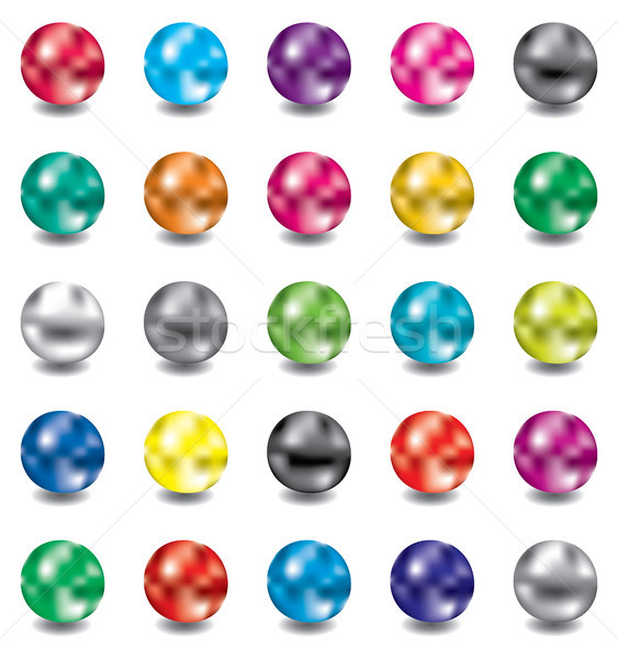 vector set of shiny pearls Stock photo © freesoulproduction